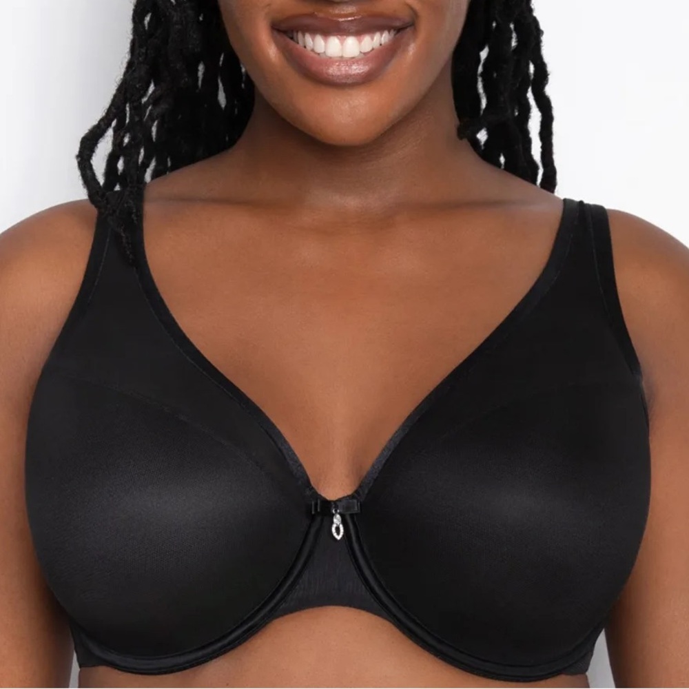 CURVY COUTURE womens black full figure full bust 46H underwire bra NWOT